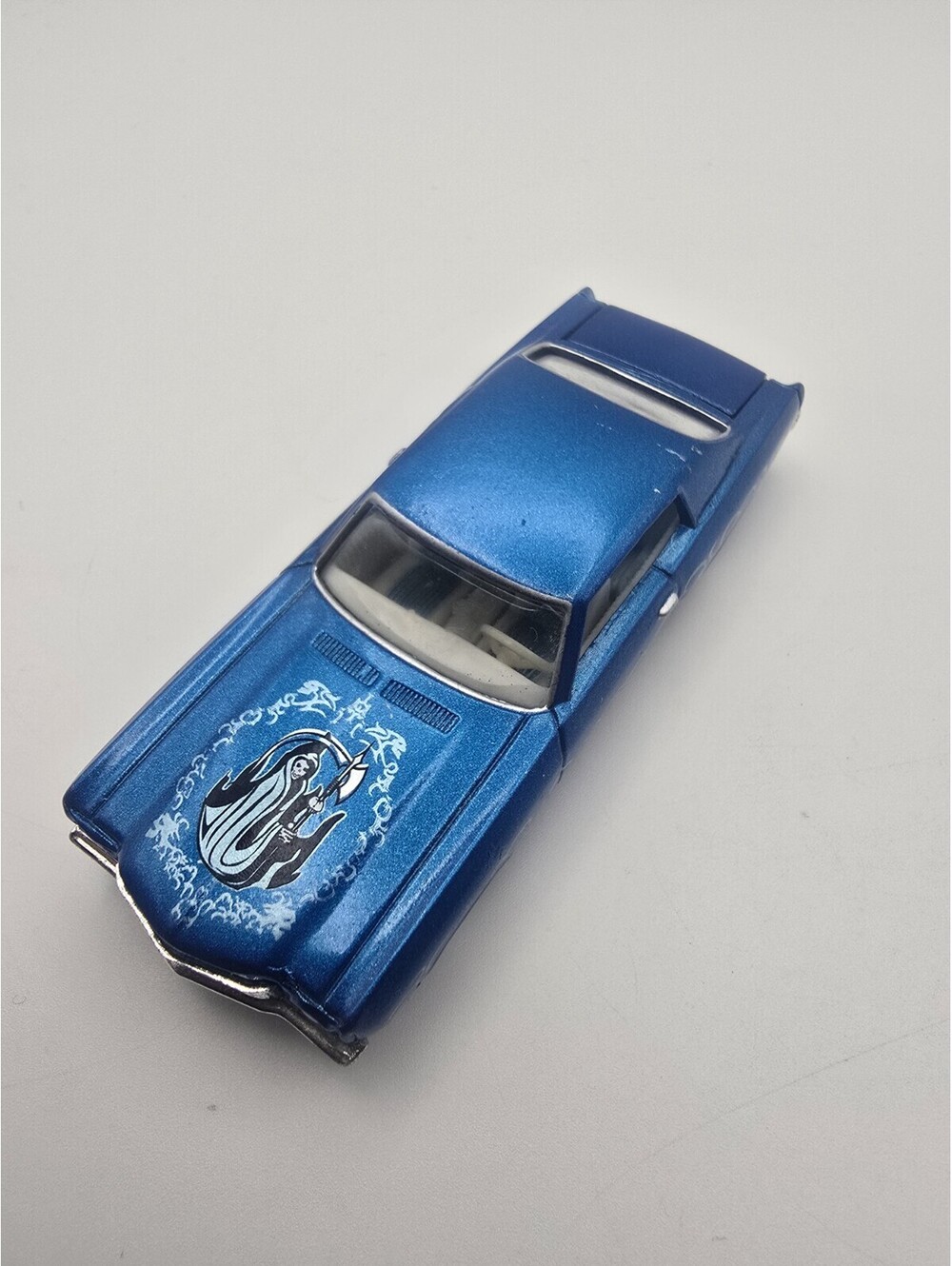 Chevy Monte Carlo Lowrider Diecast 1:64 Blue Grim Reaper Tribal Flames Revell